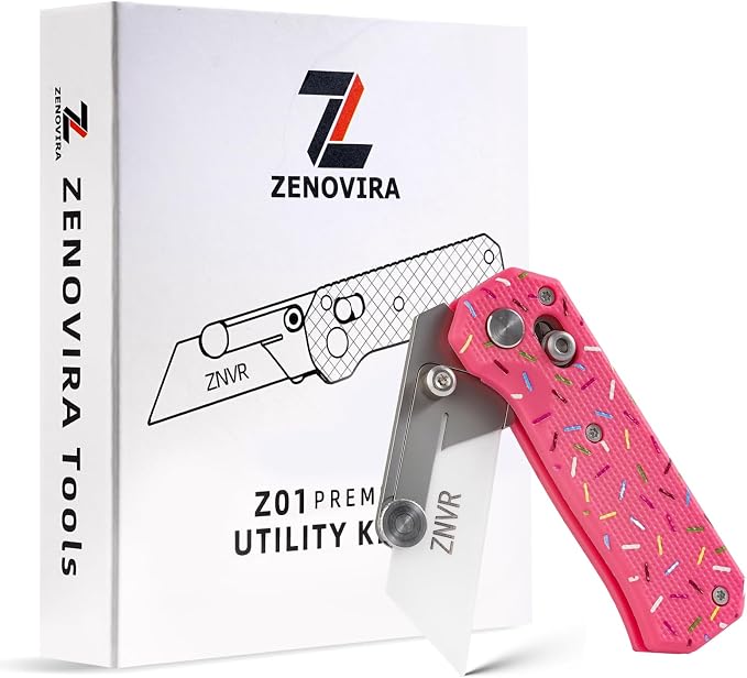Premium Folding Utility Knife with 5 Extra Ceramic Blades, Box Cutter, Heavy duty & Lightweight Design, G10 Handle, Pocket clip, safety Lock, EDC Pocket Knife for home, Office, Factory, Camping