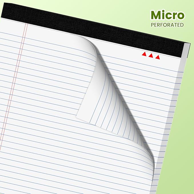 AILZFEI 600 Counts 8.5 x 11 Inch Note Pads, College Ruled Legal Pads, 50 Sheets Each | White Notepad for School, Office & Home | Premium Paper, Long-Lasting Value, Pads of Paper