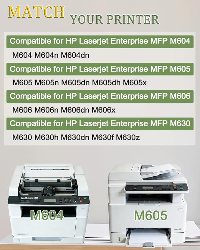 greencycle 81A CF281A High-Yield Compatible M604 M605 Toner Cartridge Replacement for HP 81A CF281A for Enterprise MFP M604n M604dn M605n M605X M606 M630 M630h M630dn M630z MFP Printer (Black, 2 Pack)
