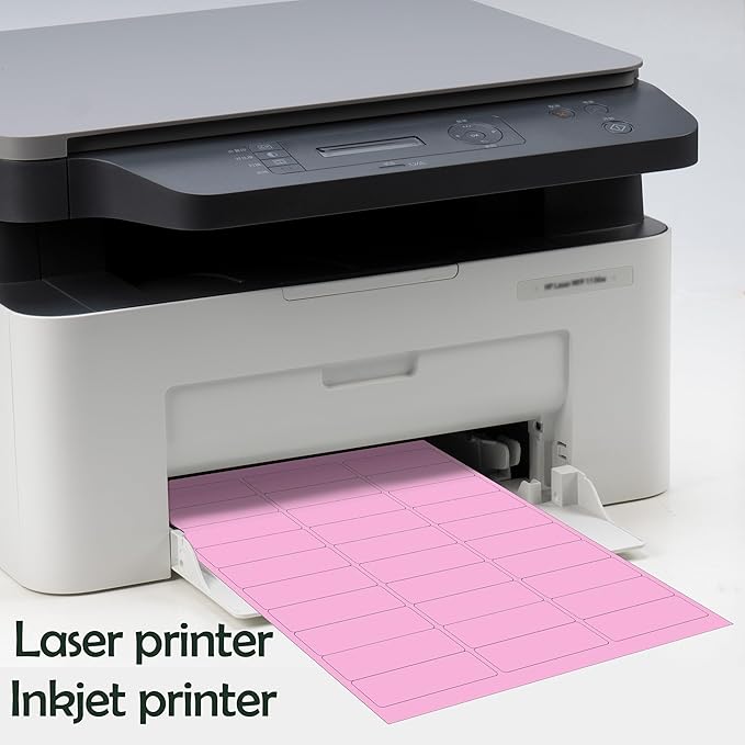YSHIHE 1" x 2-5/8" Colored Labels Stickers 8 Colors Bright Moving Labels 24 Sheets,720 Labels for Laser/Inkjet Printer, Permanent Adhesive