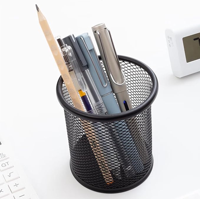 Pen Holder Pencil Organizer Mesh Cup Marker Tape Clip Scissors Container for Office Desk School Student and Teacher