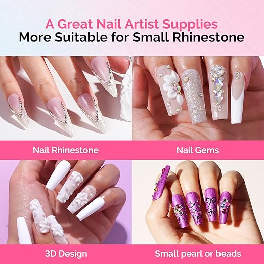 MelodySusie Rhinestone Glue Super Strong Gel Nail Glue for 3D Sculpting Nail Art Design Chrome Powder Decals Decor Need UV/LED Cured 30g