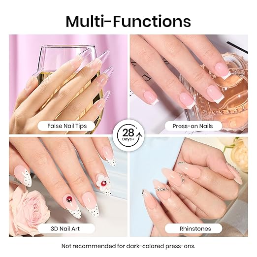Beetles 30g Solid Nail Glue Gel for Nail Tips Clear Press On Nails, Beginner-Friendly, Hard Gel for Nail Extension & 3D Sculpting Nail Art, UV & LED Cured