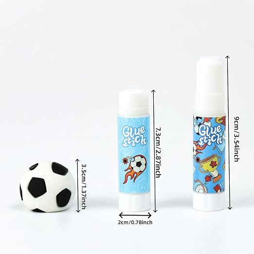 Lakei Football Glue Stick, Washable, 1.2 Ounces, 4/Pack Glue Sticks | Transparent, strong adhesive, fast drying, multifunctional, school office home furnishings stick