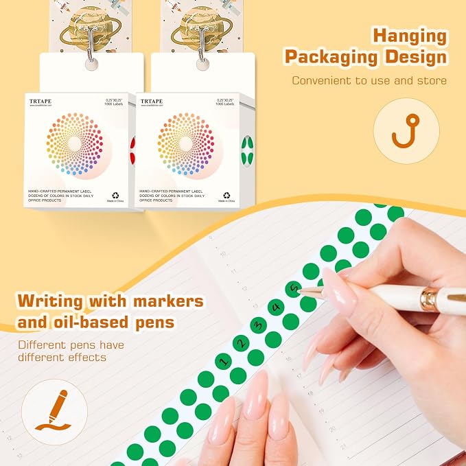 0.25 Inch Small Round Stickers Dot Stickers, 2000 PCS Color Dots | 1/4 Inch Small Round Color Coding Labels Stickers, 2 Rolls Colorful Dots for Organization, Color Code Stickers for Classroom