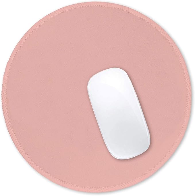 Hsurbtra Mouse Pad, Premium-Textured Small Round Mousepad 8.7 x 8.7 Inch Warm Pink, Stitched Edge Anti-Slip Waterproof Rubber Pretty Cute Computer Mat for Office Home Gaming Laptop Men Women Kids