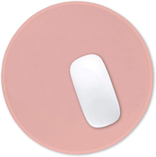 Hsurbtra Mouse Pad, Premium-Textured Small Round Mousepad 8.7 x 8.7 Inch Warm Pink, Stitched Edge Anti-Slip Waterproof Rubber Pretty Cute Computer Mat for Office Home Gaming Laptop Men Women Kids