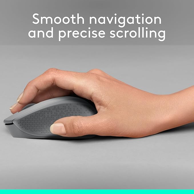 Logitech M330 Silent Wireless Mouse, 2.4GHz with USB Receiver, Optical Tracking, Quiet & Lightweight, Long Battery Life, for PC, Mac, Laptop, Chromebook - Grey