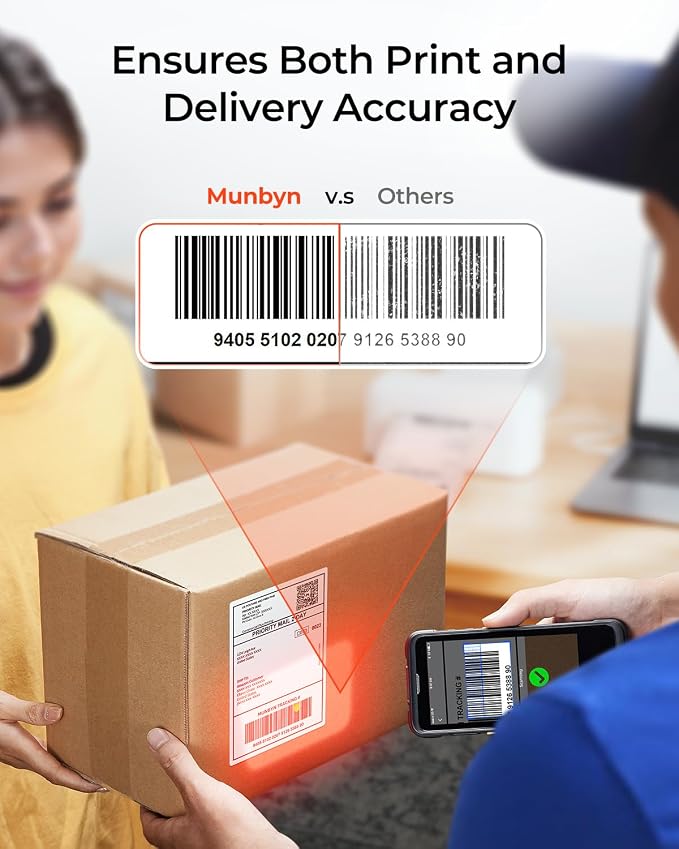 MUNBYN Bluetooth Thermal Label Printer, 4x6 Shipping Label Printer | Wireless label printer for Small Business, Supports iPhone, Android, Windows, Mac, Chromebook, Amazon, Shopify, USPS, RW402B