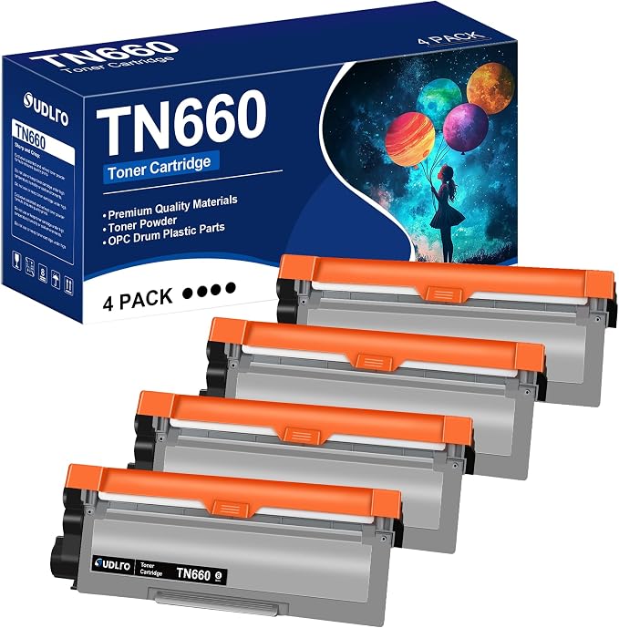 SUDLTO TN660 Compatible Toner Cartridge - Replacement for TN660 TN630 | Use for HL-L2300D HL-L2380DW HL-L2320D DCP-L2540DW HL-L2340DW HL-L2360DW HL-L2305W (4 Black)