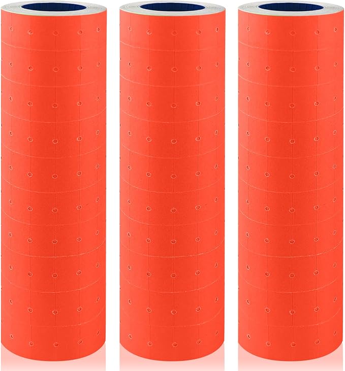 8 Digits Price Tag Gun Kit with 5000 Sticker Labels and 3 Ink Refill， Label Gun Pricing Guns for Office， Retail Shop， Grocery Store Organization Marking (30 Roll Saffron)