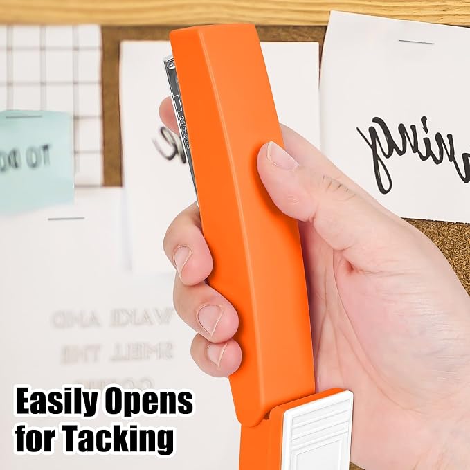 Stapler 25 Sheet Capacity with 1000 Staples and Staple Remover, Orange | Staplers for Desk, Non-Slip Office Stapler with Staples for classroom, home, School