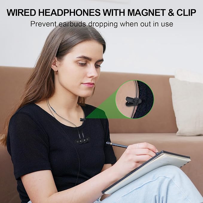 ASKUBSKU USB Earbuds Wired with Microphone for PC 7.5 Ft Cable, Black | USB Headset for School Computer Class, Wired USBA Headphone with Mic Stereo Cord Laptop Earphone for HP/Dell/Surface Meeting