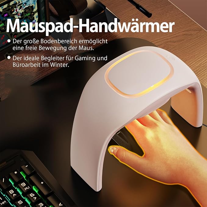 Space Heaters for Indoor Use,Desk Hand Warmer Ceramic Energy Efficient Heater with Thermostat,Personal Electric Desk Hand Heater,Heated Mouse Pad Hand Warmer for Office Women Men Gifts,Beige