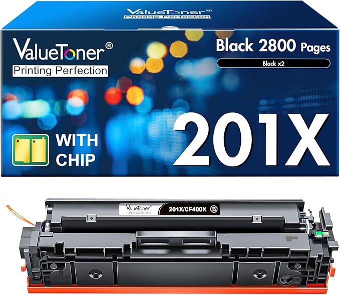 Valuetoner Compatible Toner Cartridge Replacement for HP 201X Black HP 201A CF400X High Yield for HP Color LaserJet Pro MFP M277n M277dw M277c6 M252n M252dw M274n M252 M277 Series Printer (1 Pack)