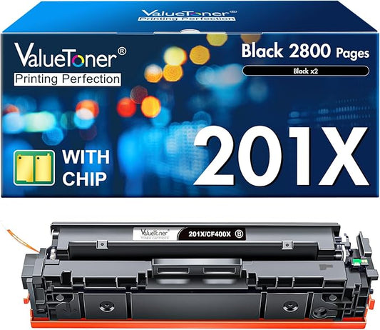 Valuetoner Compatible Toner Cartridge Replacement for HP 201X Black HP 201A CF400X High Yield for HP Color LaserJet Pro MFP M277n M277dw M277c6 M252n M252dw M274n M252 M277 Series Printer (1 Pack)