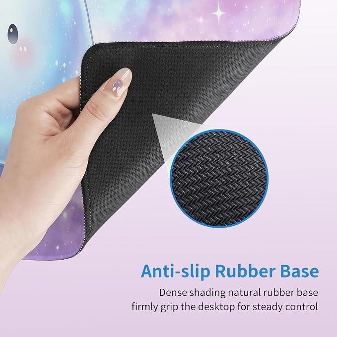 Pastel Multicolor Gradient Desk Mat,Star Cloud Mouse Pad,31.5x12 in | Pink Blue Purple Large Cute Dreamy Bubble Slime Gaming Mousepad,Kawaii Girly Desk Decor Keyboard Mat for Women,80x30cm