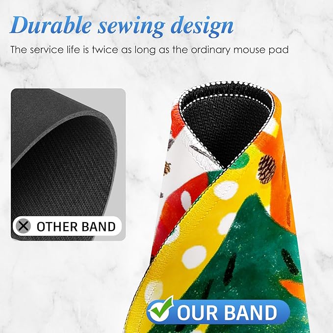 Round Mouse pad, high-end Texture, Sewn Edge Design, Anti-Slip Rubber Base. 8.6 x 8.6 inches (Pine Squirrel)