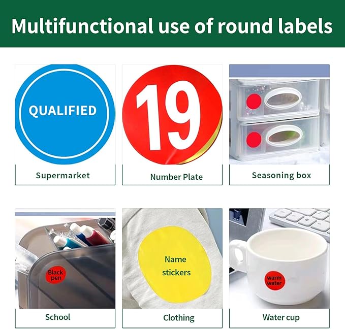 3 Inch Yellow Round Labels Printable,3" Matte Yellow Color Coding Labels for Laser/Inkjet Printers,3 Colorful Circle Stickers,180 Circle Labels in Total,Letter Size