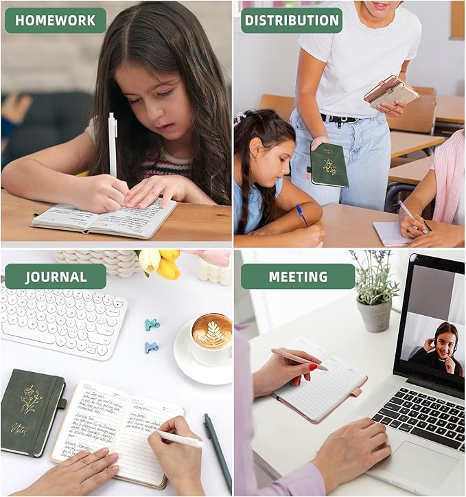 3 Pack Pocket Journaling Notebooks, A6 Small Notebook Total 360 Pages Journaling Notebooks For Note Taking Journals For Writing Mini Note Pads With Pen Holder 100 GSM Thick Paper(Green,Pink,Khaki)