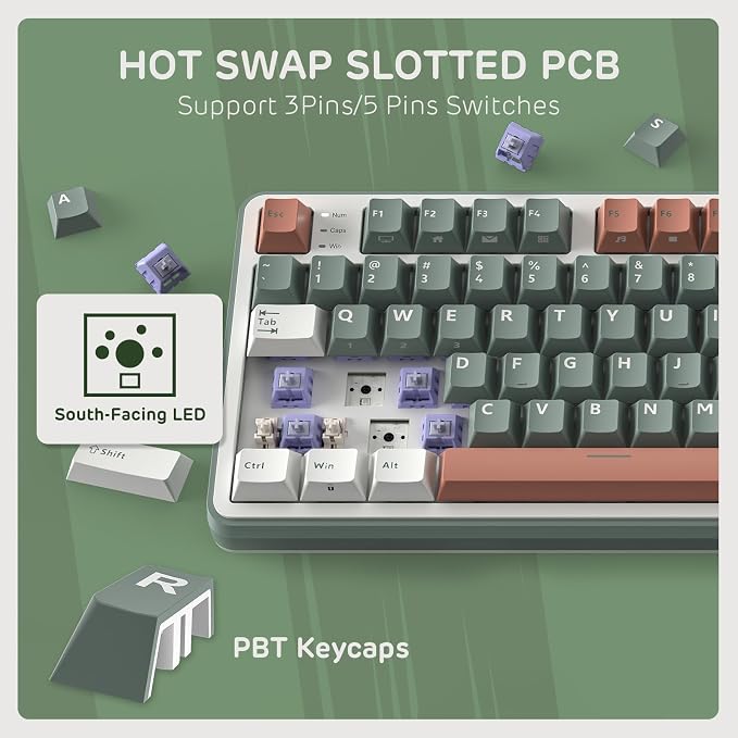 RK ROYAL KLUDGE S98 Wireless Mechanical Keyboard w/Smart Display & Knob | 96% RGB Wireless Gaming Keyboard BT/2.4G/USB-C, Hot Swappable Custom Keyboards, Creamy Sound Silent Computer Keyboard
