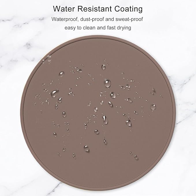 Hsurbtra Mouse Pad, Premium-Textured Small Round Mousepad 8.7 x 8.7 Inch Dark Brown, Stitched Edge Anti-Slip Waterproof Rubber Pretty Cute Computer Mat for Office Home Gaming Laptop Men Women Kids
