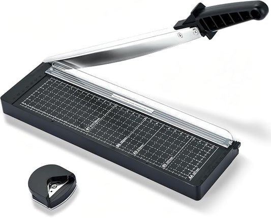 A4 Paper Cutter, 12“ 8 Sheet Capacity, Heavy Duty Paper Cutter | Fit for Cardstock, Guillotine Paper Trimmer for Crafting, Classroom and Office, A4, Letter Szie Paper Cutter