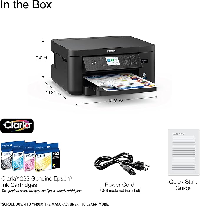 Epson Expression Home XP-5200 Wireless Color All-in-One Printer with Scan Copy, Automatic 2-Sided Printing, Borderless Photos, 150-Sheet Paper Tray and 2.4" Colorfull Display - Black