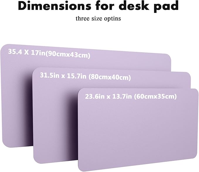 YSAGi Double-Sided Desk Pad, 35.4"x17"Leather Desk Mat, Eco Cork Desk Pad Protector,Large Mouse Pad,Waterproof Desk Blotter for Office/Home(Light Purple)