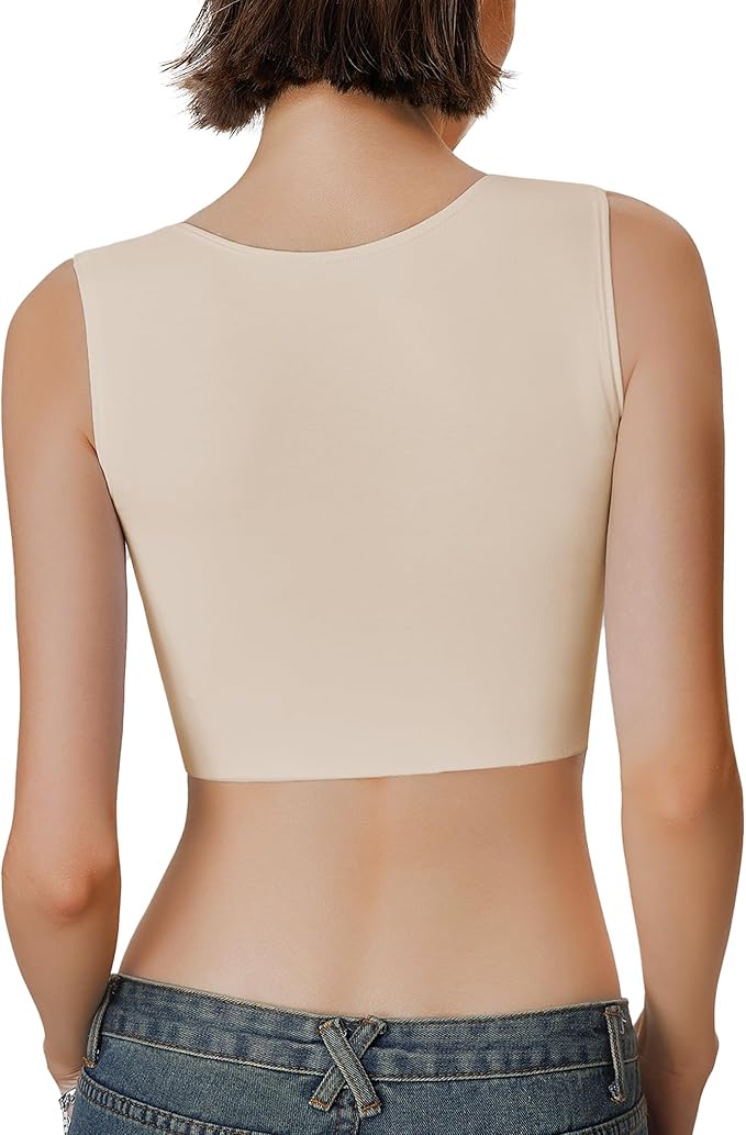 Rolewpy Chest Binder for Transgender FTM Women Binder Bra Tomboy Breast Binder Tank Top