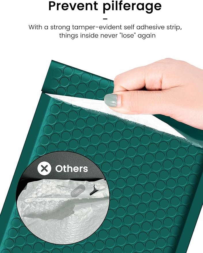GSSUSA Bubble Mailers 6x10 Inches Padded Envelopes 600 Pack Usable Size 6x9" Small Envelope Bags Shipping Bag Bulk Pack Self Seal Package Mail Packing Business Supplies, Forest Green