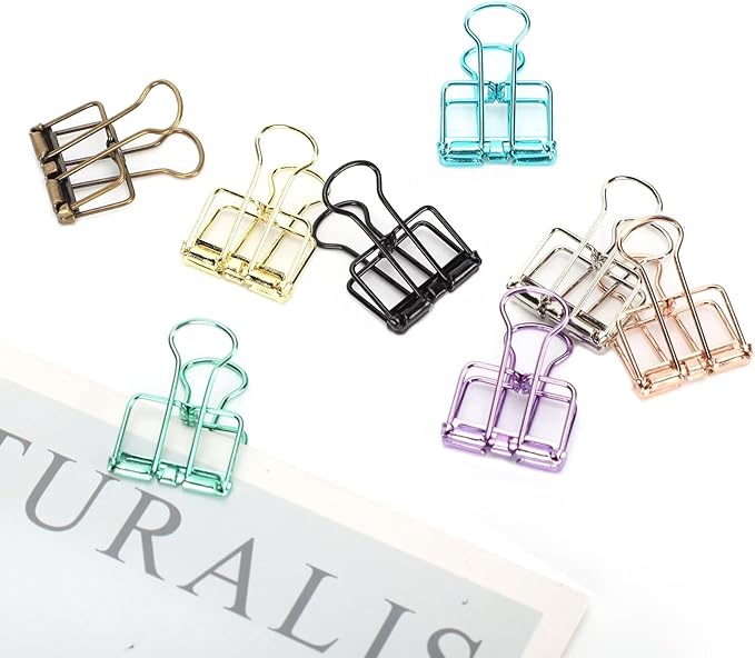 16PCS Multicolor Metal Binder Clips Small Binder Clips Office Binder Clip Decorative Tool for School Office Paperwork (S)