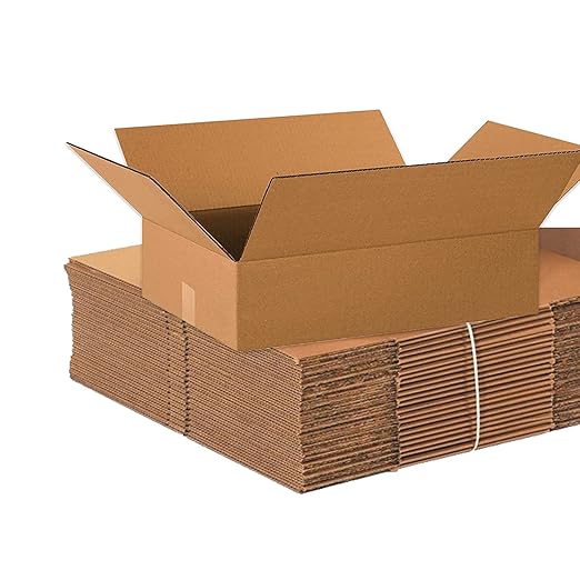 BOX USA Shipping Boxes Medium 20"L x 14"W x 4"H 25-Pack, Cardboard Box for Shipping, Moving, Mailing, Packing, Packaging and Storage