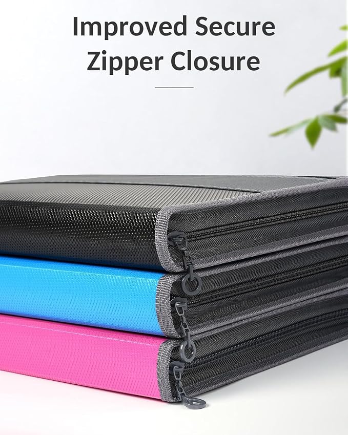 Sooez Accordion File Organizer with Safe Zipper, 12 Pocket Expanding File Folder with Front Pencil Pouch, Portable Monthly Paper Bill Tax Receipt Organizer, School Office Supplies, Letter Size, White | Organizer with Front Pencil Pouch, Portable Monthl...