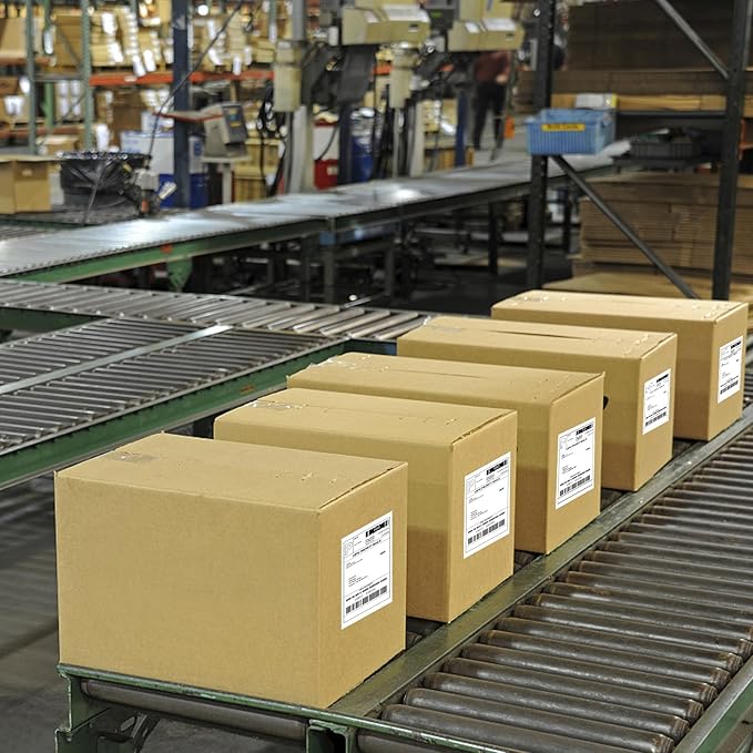 SJPACK 4 x 6 Fanfold Label, 10000 Thermal Shipping Labels for FedEx Shipping Label (10 Stack- 10000 Labels)