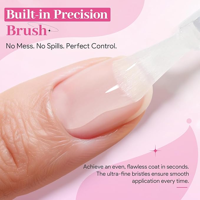 Strong Nail Glue for Press On Nails, Waterproof Brush On Nail Bond Adhesive, Safe Non-Toxic Formula, No UV Light Needed Fast Drying Long Lasting Super Hold for Acrylic Fake Nail Tips, 20ml/0.67fz