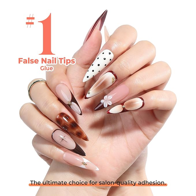 UNA GELLA Gel Nail Glue, Solid Nails Gl ue Gel 40g Lamp Curing Needed Soak Off G LUE Strong Nail G LUE G el for Acrylic Fake Nails Tips Extension Press On Nails for Gelly Tips