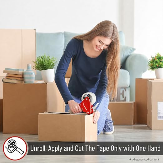 Mr. Pen- Heavy Duty Packing Tape Dispenser Gun, 2 Inch | 4 Pack with 4 Clear Tape Rolls, Handheld Tape Gun for Moving, Shipping, Sealing Boxes & Packaging
