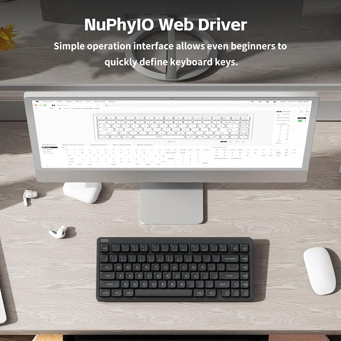NuPhy Node75 Wireless Mechanical Keyboard, 75% Hot Swappable Custom Keyboard, 82 Keys Computer Gaming Keyboards, Supports Touch Gestures, PBT Keycaps, RGB Backlit, Bluetooth/2.4GHz/USB-C | Hot-Swappable 75% Custom Keyboard, 82 Keys Computer Gaming Keyb...