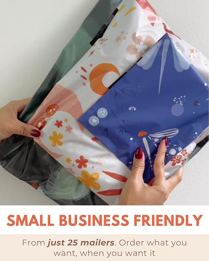 Poly Mailers 14.5 x 19 Inch - 100 pack Biodegradable Shipping Bags for Clothes and Large Items - Impack Self-Seal Waterproof Thick Mailing Envelope for Accessories & Clothing - Sun and Moon