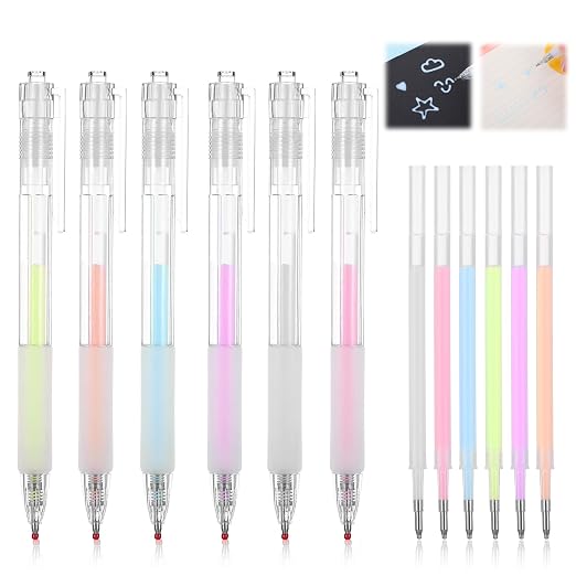 12Pcs Quick Dry Glue Pen Ballpoint Roller Glue Pen, Apply Glues Like Writing Easy Precise Control Fine Tip Craft Pens Classroom Supplies for Craft Scrapbook Card Making Foil Calligraphy Artist