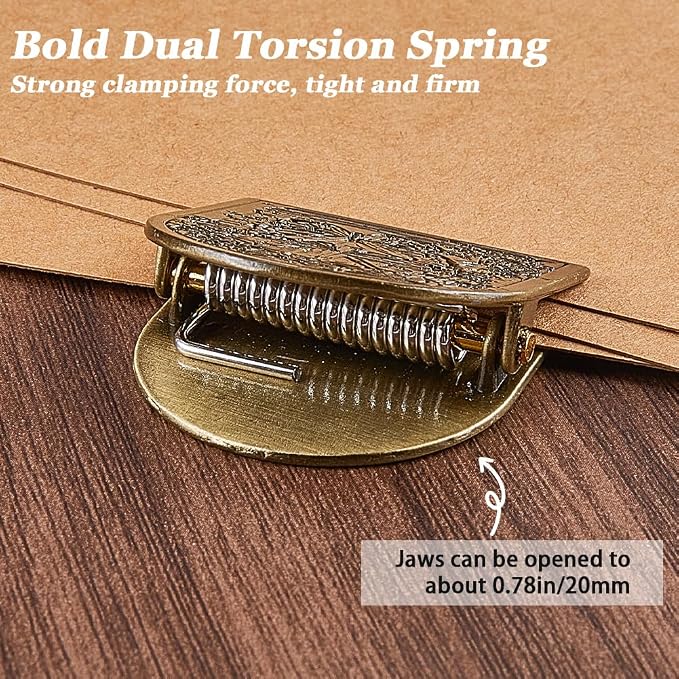 CRASPIRE Tulip Flower Journal Metal Clip Vintage Travelers Notebook Book Bill Binder Clips Holder Alloy Antique Bronze Decorative Travelers for TN Travelers Art Reading Decoration Accessories