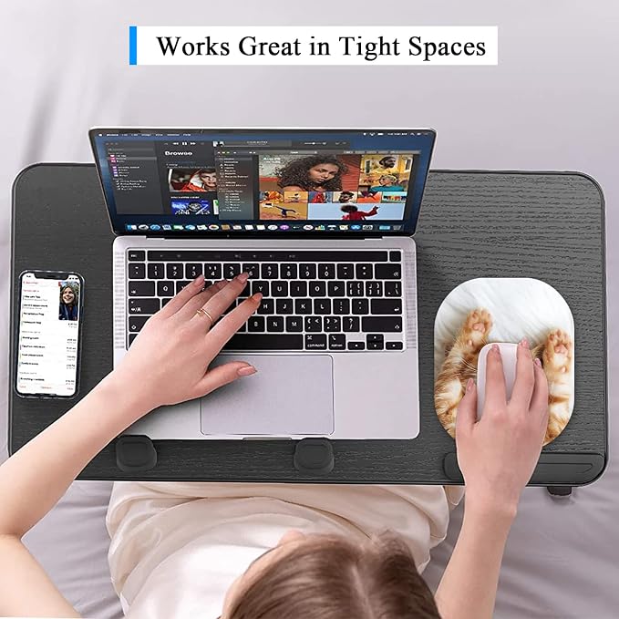 Small Mouse Pad 6 x 7 Inch, Oval Mini Mouse Pad with Non-Slip Rubber Base, Waterproof Compact Mouse Mat for Laptop Computer Wireless Mouse Keyboard Tray Home Office Travel, Cat