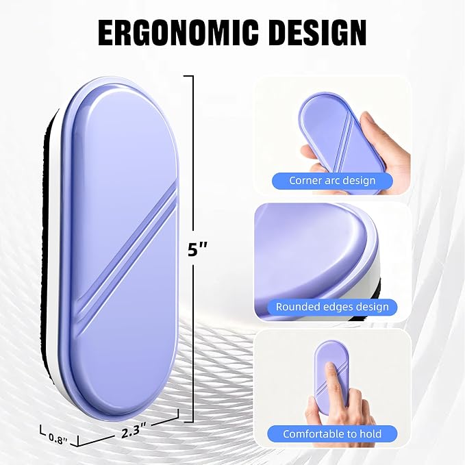 Magnetic Detachable Dry Erase Eraser, Glass Board Erasers, 1 Pack, Whiteboard Eraser for Dry Erase Board, Glass Board, Calendar Board, Office and School Supplies (Purple)