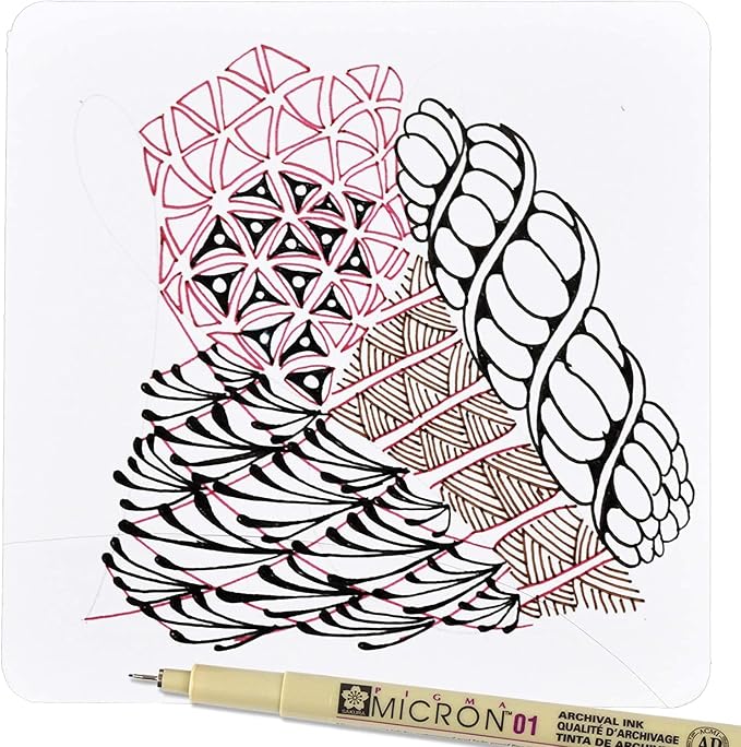 SAKURA Pigma Micron Fineliner Pens, 01 Tip Size, Archival Black Ink, 6 PK 50035 | Archival Black Ink Pens for Writing, Illustration, and Journaling, Precise Fine Points and Lines, Smooth Writing