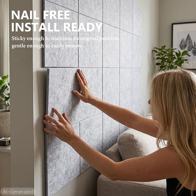 20 Pack Large Cork Board for Walls 60" x 48"(Silver Gray) | Felt Bulletin Board with Push Pins&Adhesive Tabs,Felt Wall Tiles Pin Board for Walls Home Office School Decor