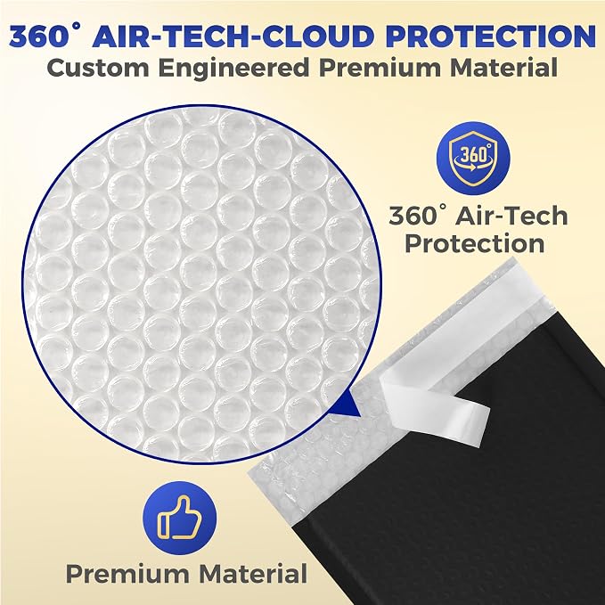 110 Pack 6’’ x 10’’ Bubble Mailer - Self-Sealing Waterproof Small Mailing Envelopes Padded Lightweight Bags 6 x 9 Usable Space for Apparel Accessories, Phone Cases, Trading & Greeting Cards, Prints