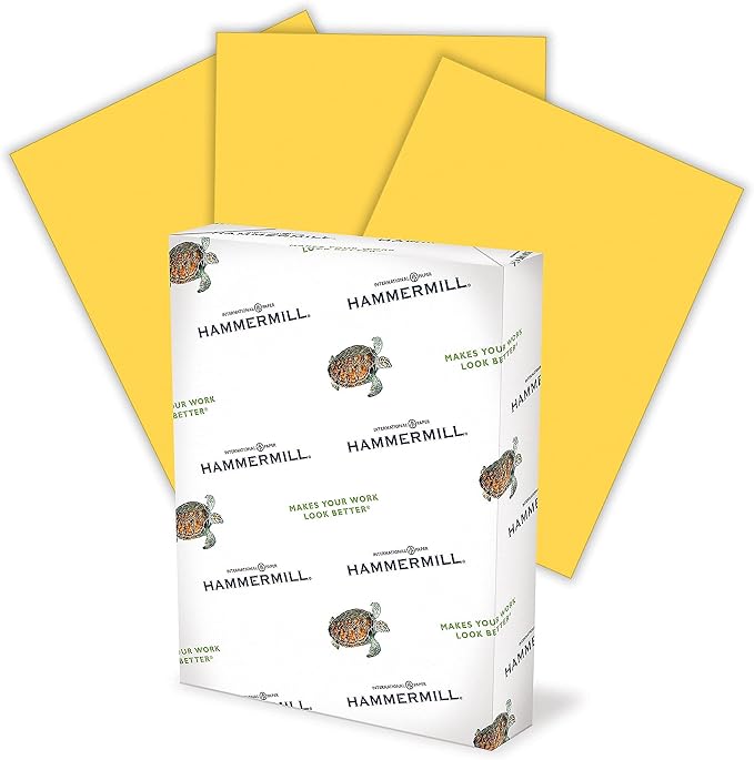 Hammermill Colored Paper, 20 lb Goldenrod Printer Paper, 8.5 x 14-1 Ream (500 Sheets) - Made in the USA, Pastel Paper, 103150R