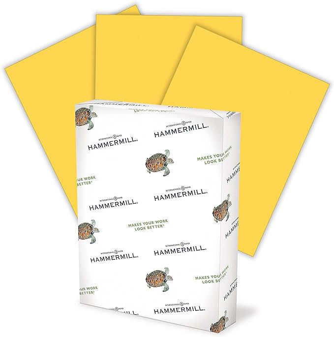 Hammermill Colored Paper, 20 lb Goldenrod Printer Paper, 8.5 x 14-1 Ream (500 Sheets) - Made in the USA, Pastel Paper, 103150R
