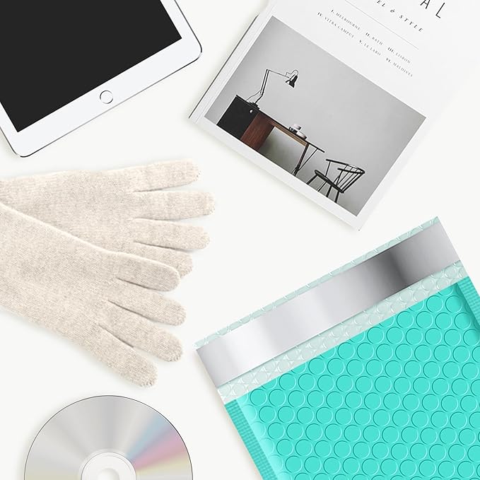 Poly Bubble Mailers 8.5x12 Inch, 25 Pack Padded Envelopes for Shipping, Package Envelopes with Self Seal Adhesive, Waterproof Padded Mailers (Teal, Bulk #2)